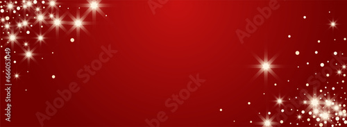 Gray Snowflake Vector Panoramic Red Background.