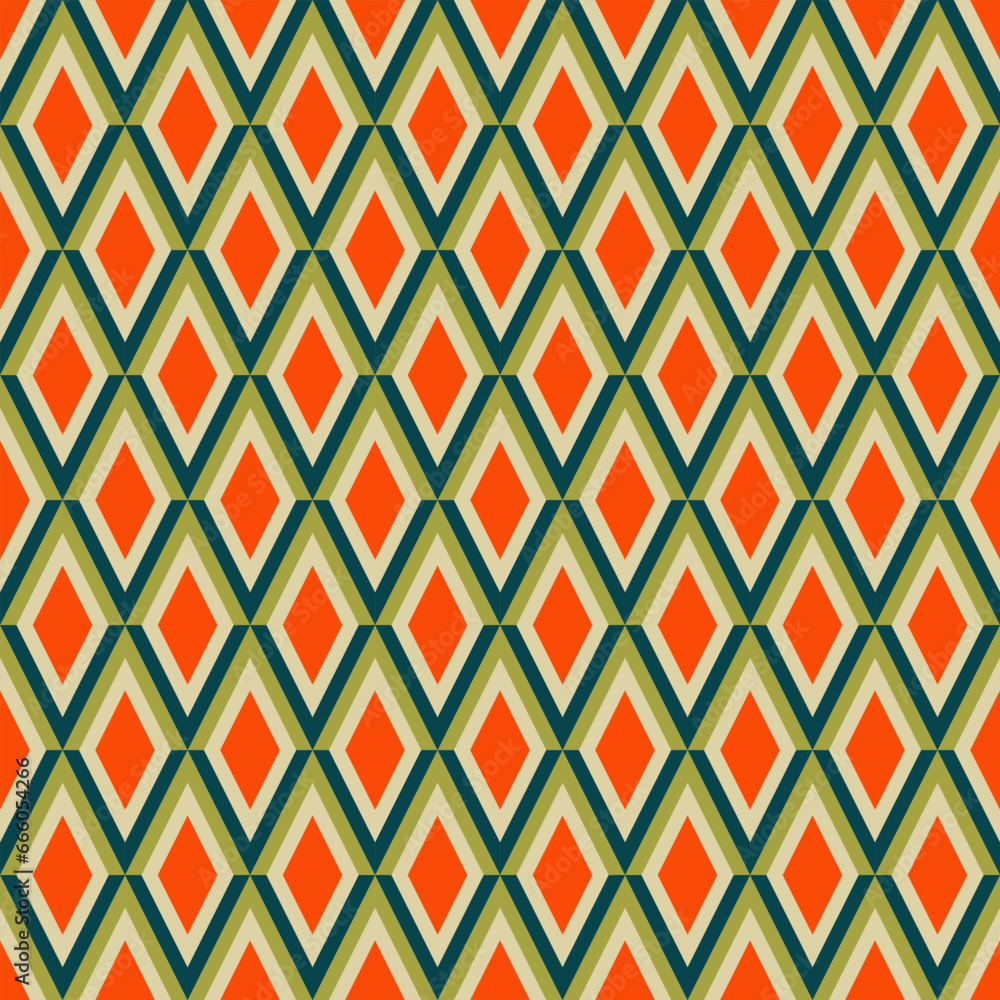 Retro geometric seamless pattern vector image Retro geometric seamless pattern vector image