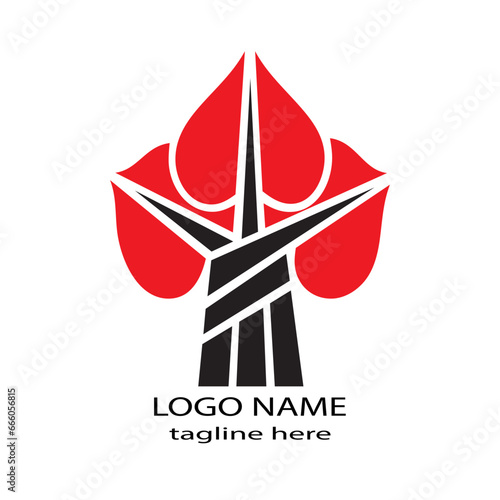 ove tree logo simple design, vector illustration