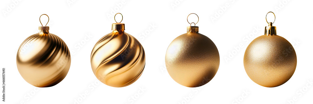 Christmas golden ball isolated on white background