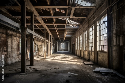 A vacant warehouse. Generative AI