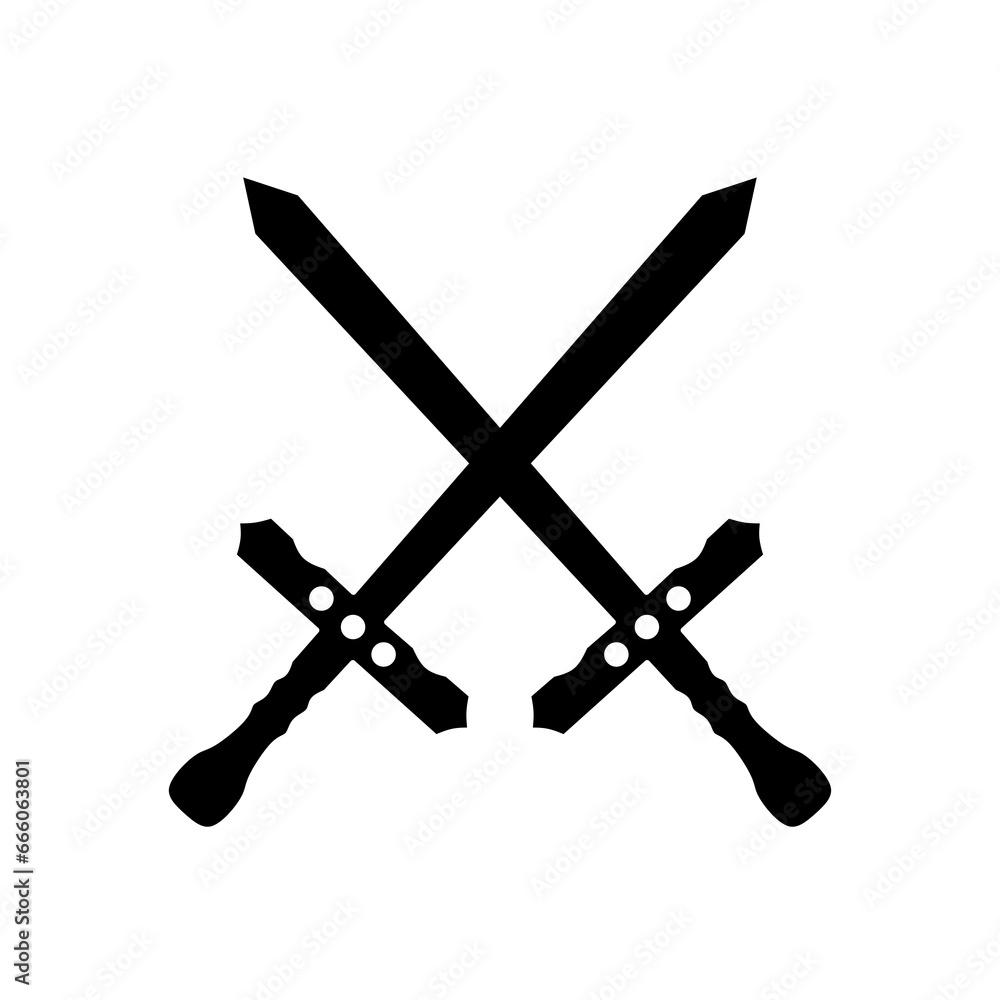 crossed swords vector on white background crossed swords vector on white background