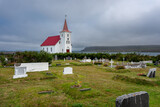 Panorama dei fiordi nord occidentali di Islanda con Chiesa, Islanda, Fiordi nord occidentali