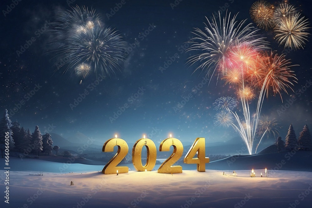 Happy new year 2024

 - obrazy, fototapety, plakaty 