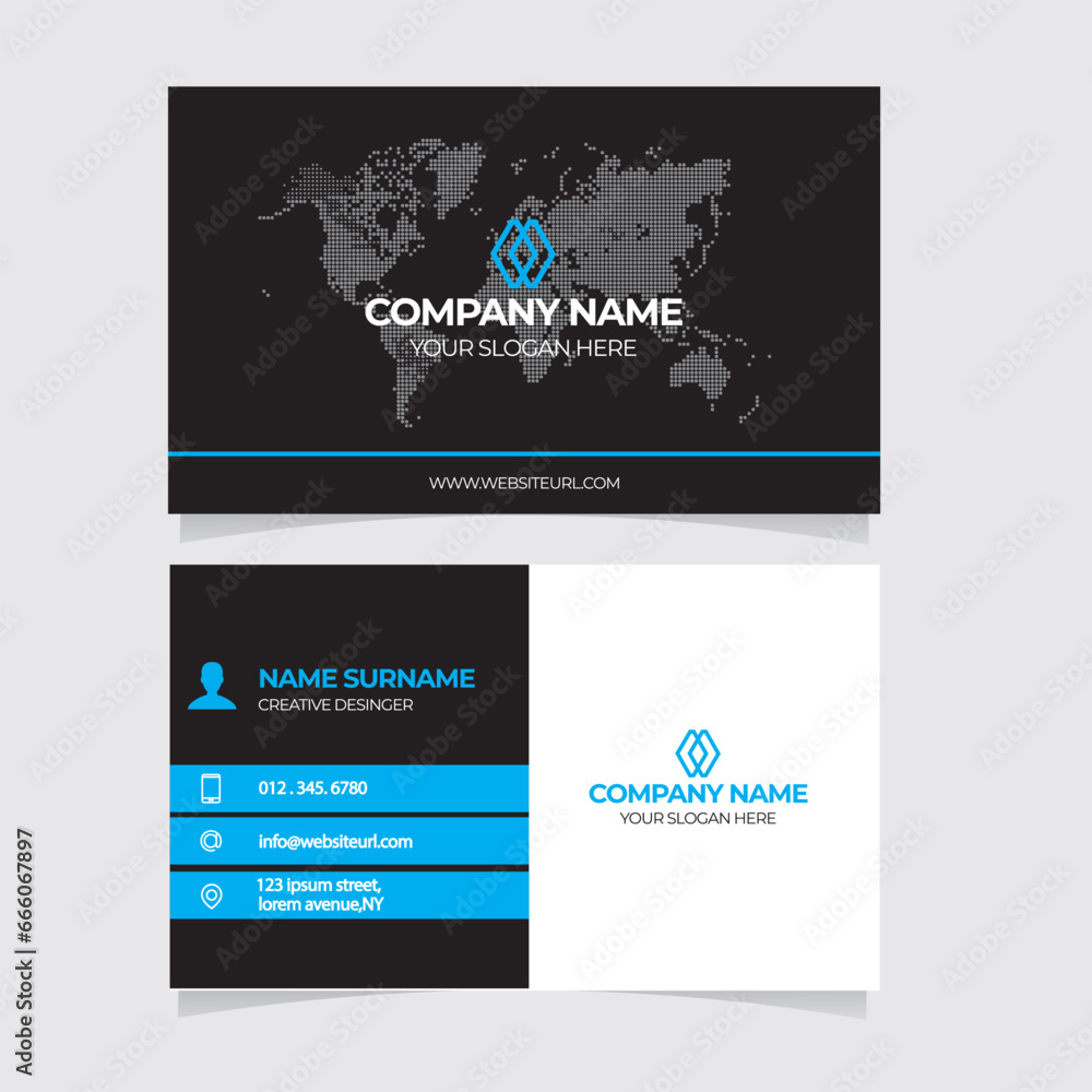 Modern Creative And Clean real estate business card design visiting name card template	