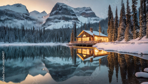 Emerald Lake Lodge is the sole establishment on the serene Emerald Lake, encircled by stunning Rocky Mountains within Yoho National Park