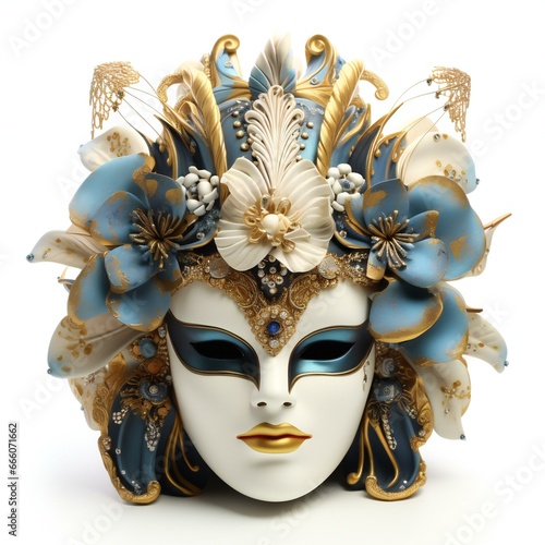 Traditional Venetian carnival mask isolated on white background