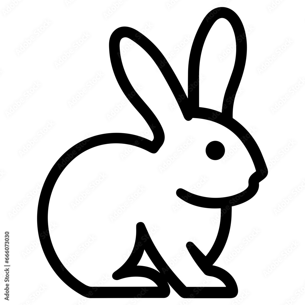 Simple Icon Illustration of Rabbit with Outline Style. SVG Vector Simple Icon Illustration of Rabbit with Outline Style. SVG Vector