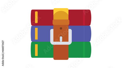 Modern flat design of RAR or ZIP archive file icon for web
