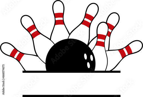 Bowling Strike Name Frame Vector