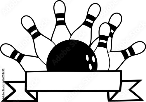 Bowling Strike Monogram Vector