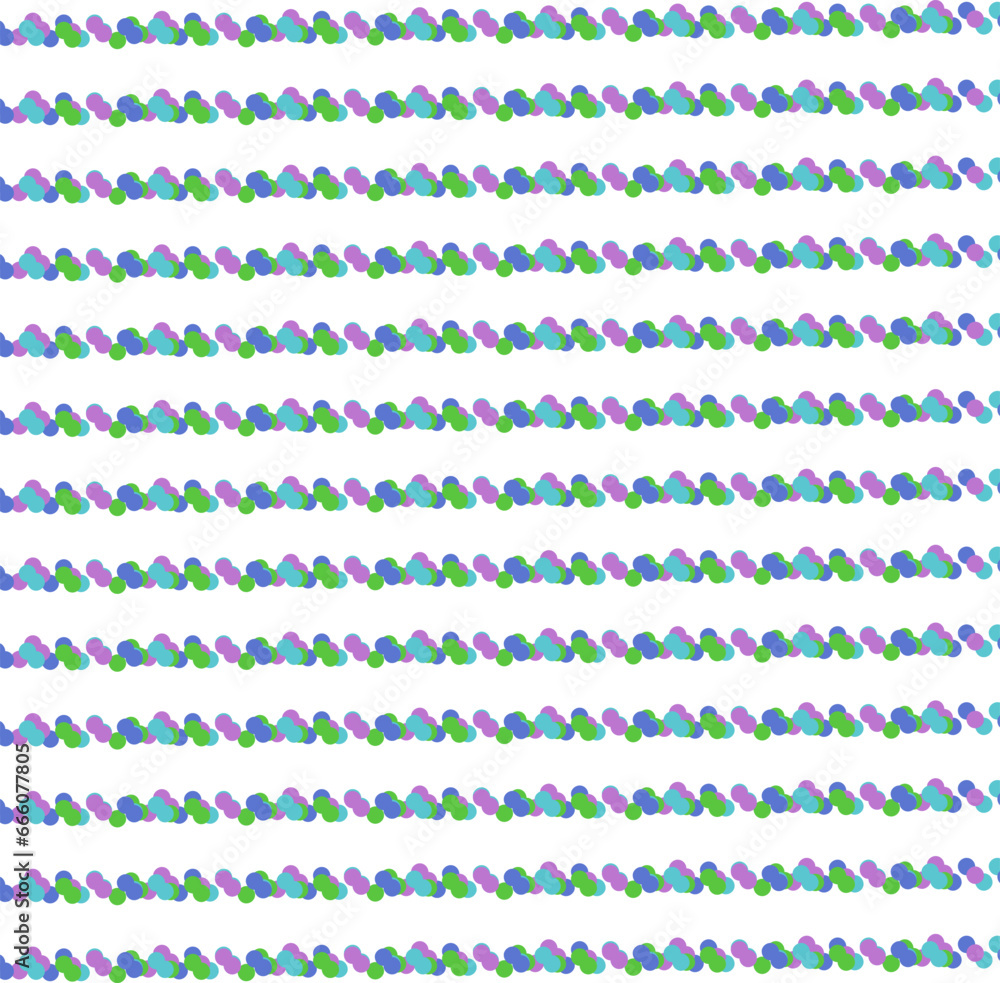 Many small colored dots form horizontal rows.