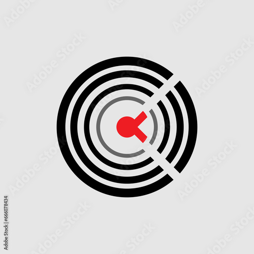 Arrow bullseye on target logo design.