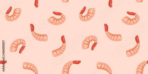 shrimps seamless pattern vector illustration