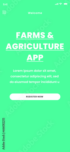 Farm Management, Vegetables, Farming Manager and Smart Agriculture Mobile App UI Kit Template