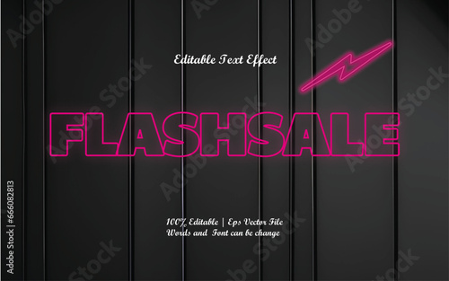 flash sale 3d logo template aditable text effect style photo