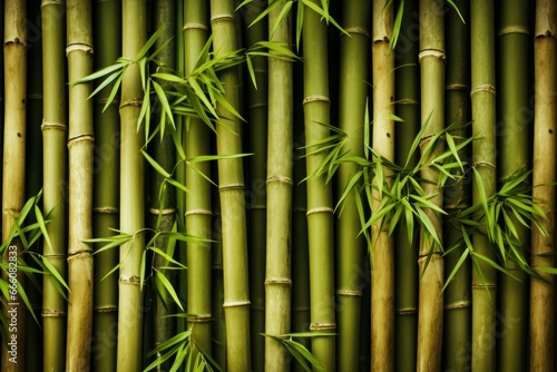 Lush bamboo forest. This suggests the peaceful quiet of an untouched jungle. Generate Ai