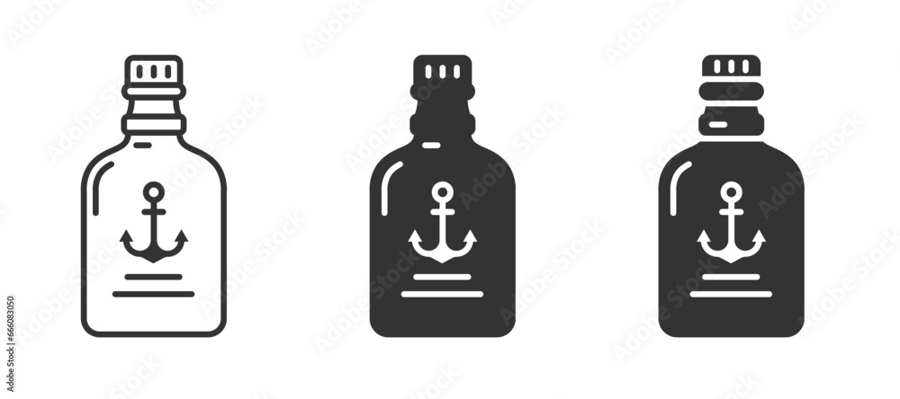 Rum bottle icon. Vector illustration Rum bottle icon. Vector illustration