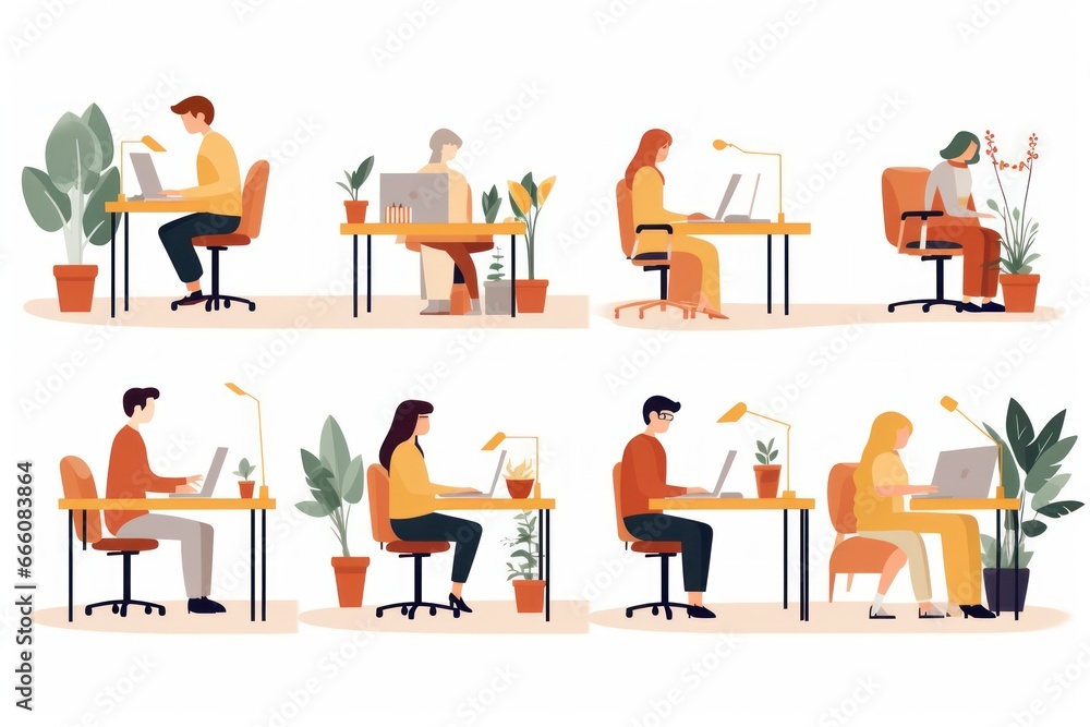 Happy Freelancers Working Together in a Productive Atmosphere