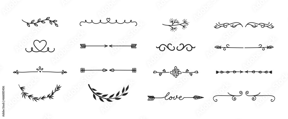 Various decorative text dividers set