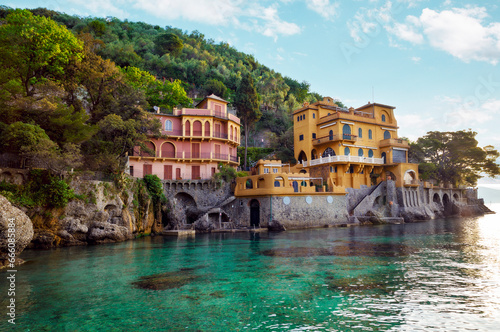 Luxury villas on the coast in Portofino, Liguria, Italy