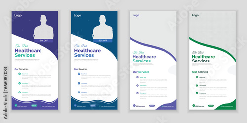 Bundle Medical Roll-Up Or Dl Flyer And Rack Card Design Template For Your Business