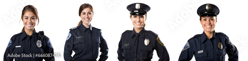 Smiling female police officer, transparent png background, white background, Generative Ai photo