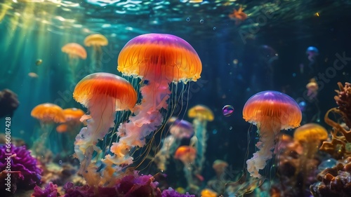 Colorful jelly fish