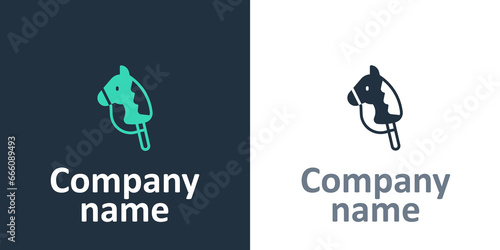 Logotype Toy horse icon isolated on white background. Logo design template element. Vector