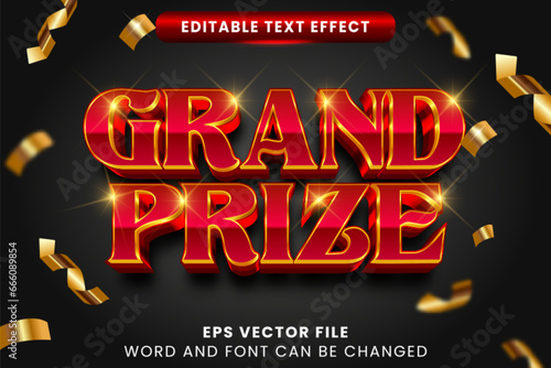 Grand prize 3d editable vector text effect