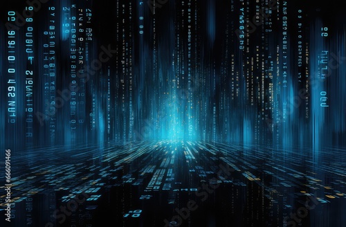 Abstract Binary Code: Dark Background Composition

