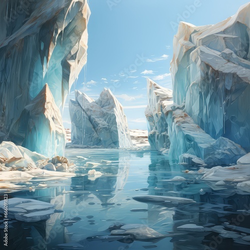 Thawing Glacier: Illustration of Ice Melting