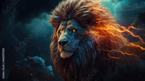 Vibrant Leo Zodiac Lion Artwork