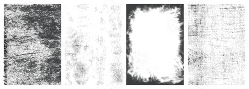 Grunge materials set textures monochrome