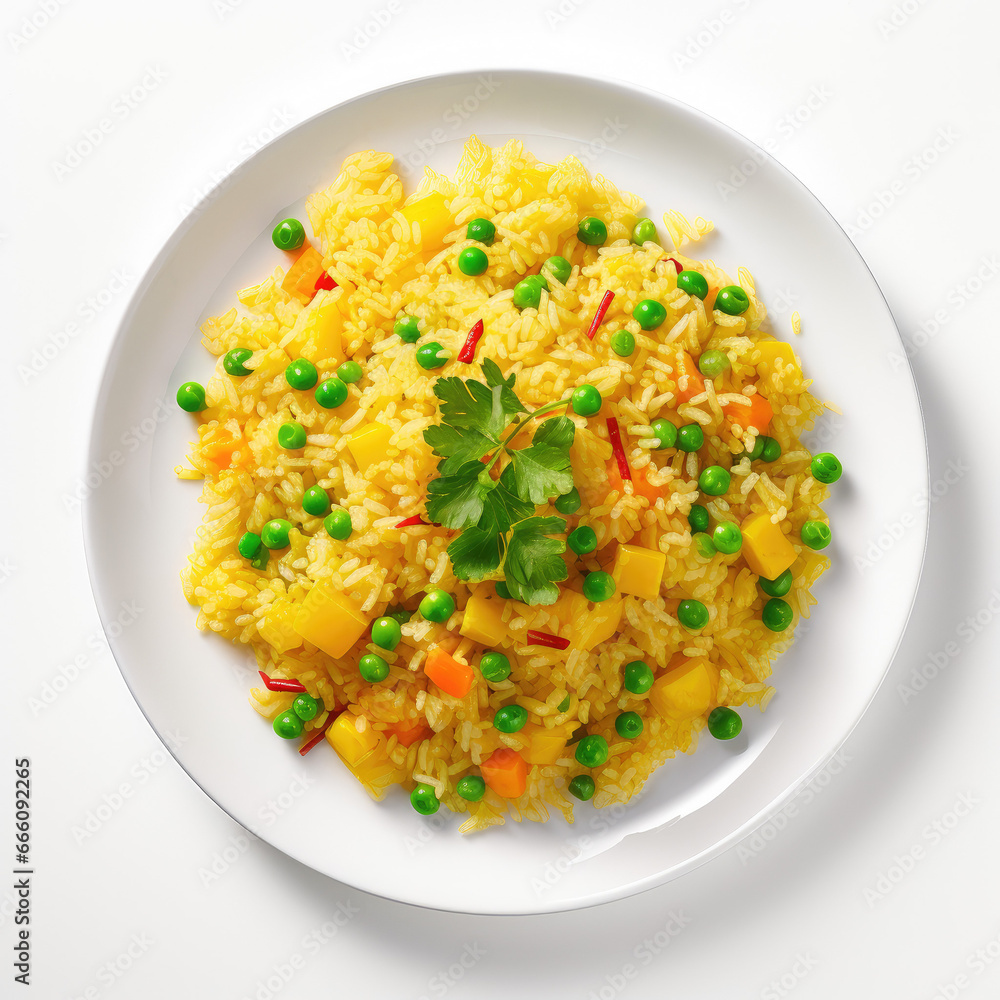 Yellow Fried Rice with Vegetables