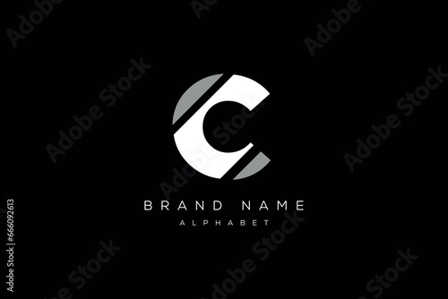 Modern and Minimal layered letter C logo, simple initial C monogram logo vector template