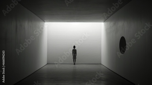 silhouette of a person standing in a doorway. Generative AI © ArtSpree