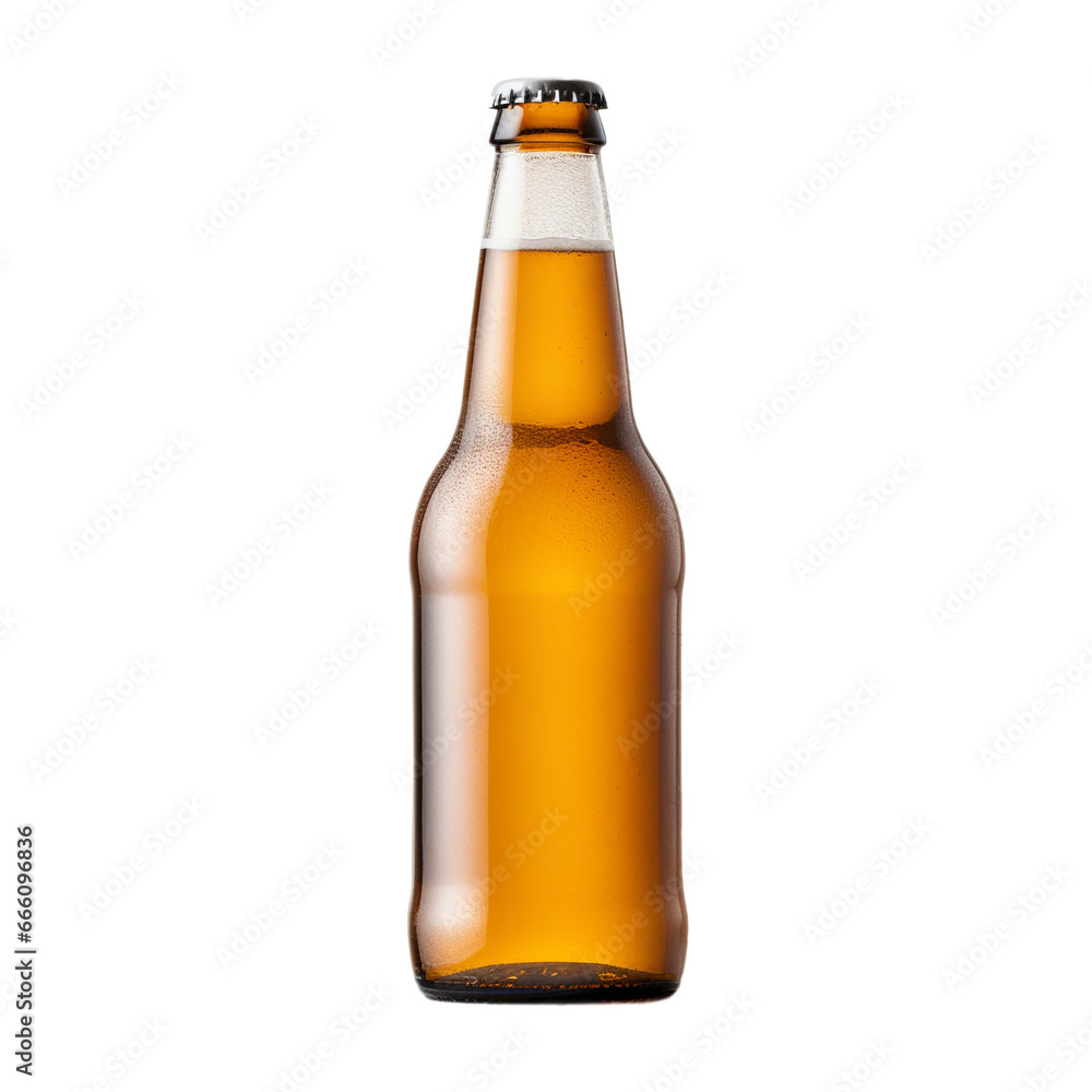 bottle of white beer render isolated on white background, ai generated bottle of white beer render isolated on white background, ai generated