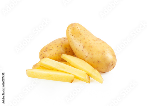 Fresh potato on white background