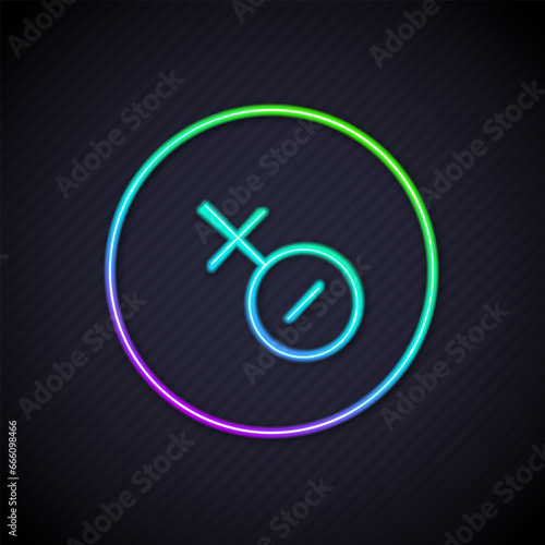 Glowing neon line Venus symbol icon isolated on black background. Astrology, numerology, horoscope, astronomy. Vector