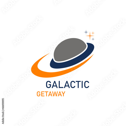 astronot and star illustration vector logo
 photo