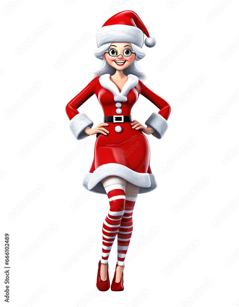 3D Render Cartoon Character of Santa Claus on transparent background 3D Render Cartoon Character of Santa Claus on transparent background