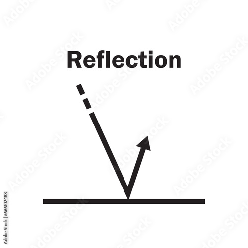Optical Reflection Diagram Vector Image Illustration Isolated on White Background