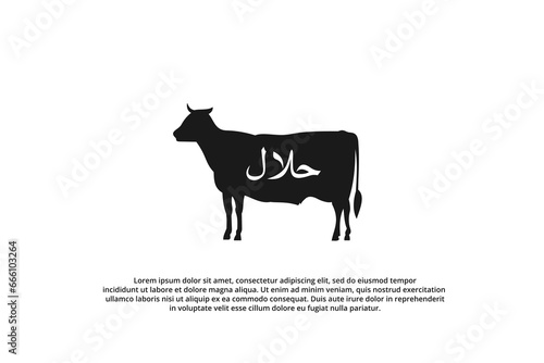 cow meat halal icon butchery silhouette logo