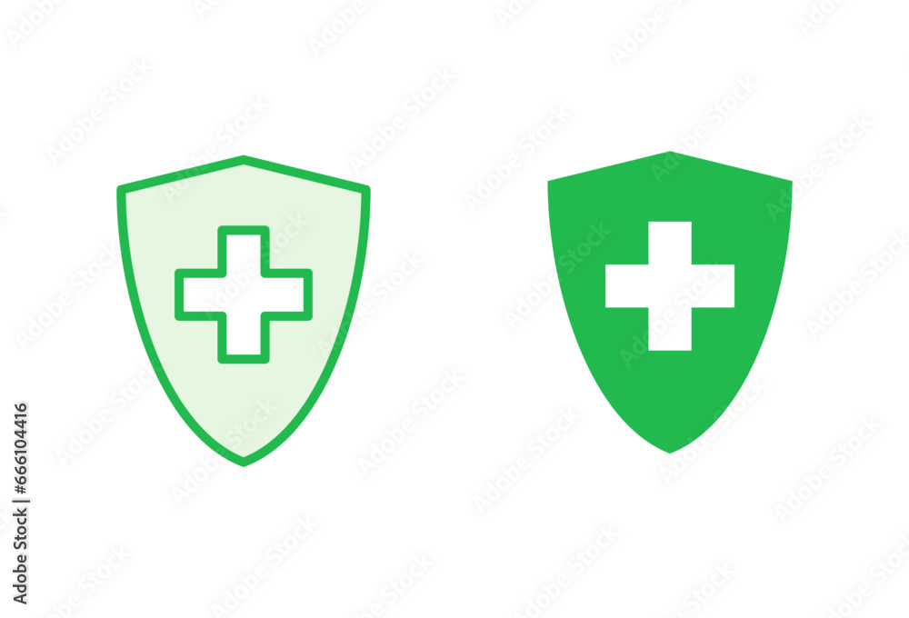 Obraz premium Health insurance icon set. Insurance health document icon