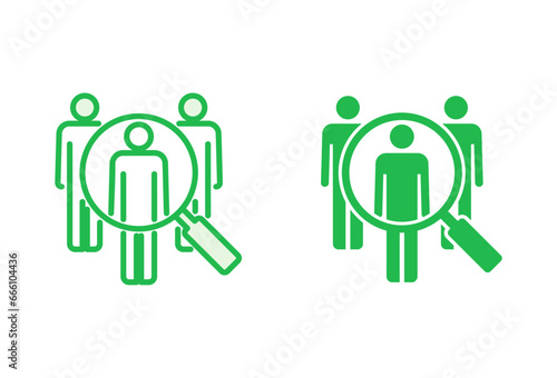 Hiring icon set. Search job vacancy icon. Human resources concept. Recruitment