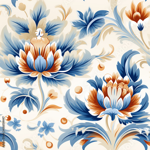 seamless pattern Asian traditional ornaments design background
