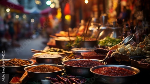 Asian Spice Market. Multicolored spices, purple, red, green, yellow. Spicy, salty, sweet, sour, bitter, spices and herbs.jpeg