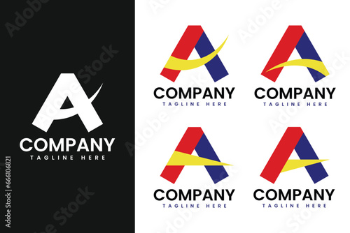 Abstract letter A logo design