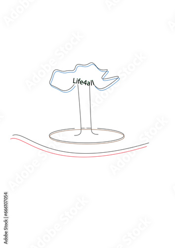 illustration of an abstract tree,war,enviroment in one picture